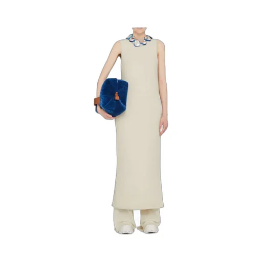 Semi-Sheer Knitted Sleeveless Long Dress