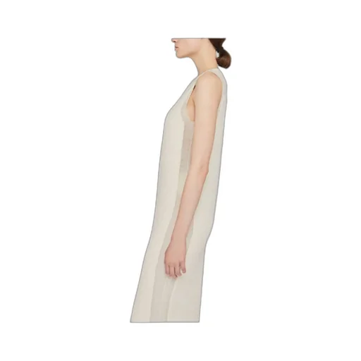 Semi-Sheer Knitted Sleeveless Long Dress