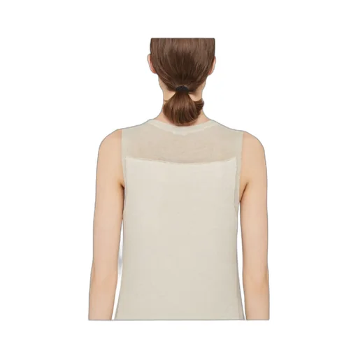 Semi-Sheer Knitted Sleeveless Long Dress