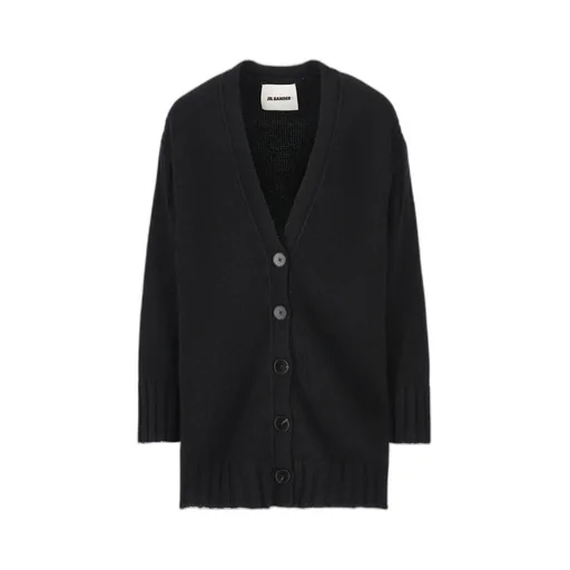 Buttoned V-Neck Long-Sleeved Cardigan