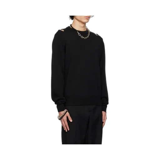 Cut-Out Detailed Crewneck Jumper