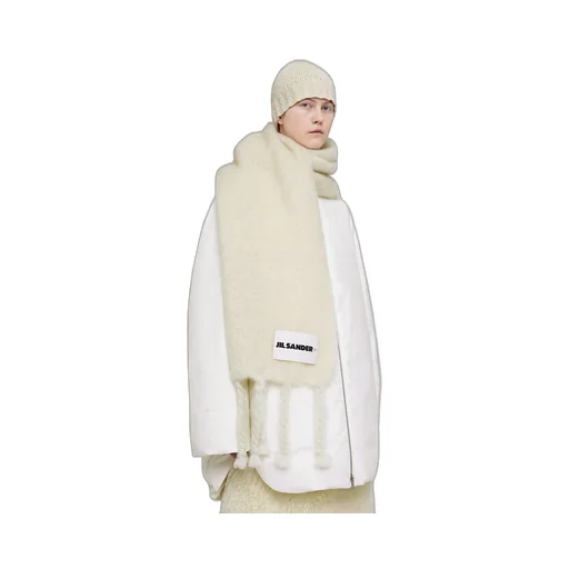 Logo Patch Fringed Scarf