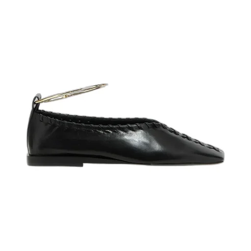 Ring-Detailed Stitching Ballet Flats