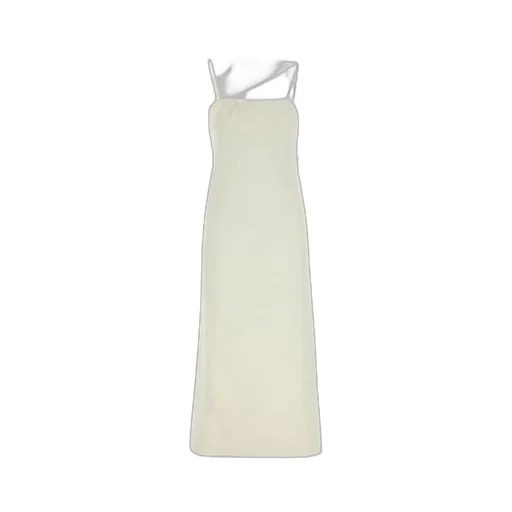 Feather-Trim Square Neck Slip Dress