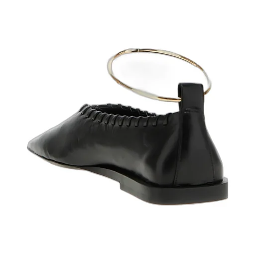 Ring-Detailed Stitching Ballet Flats