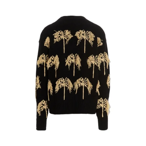 Intarsia Fringed Cotton-Blend Jumper