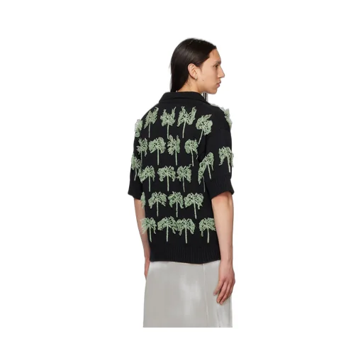 Palm-Tree Knitted Polo Shirt