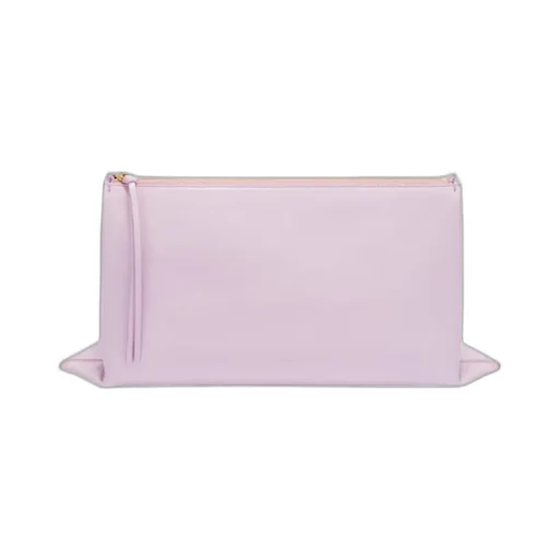 Logo Embossed Zipped Clutch Bag