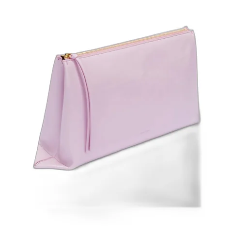 Logo Embossed Zipped Clutch Bag