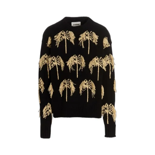 Intarsia Fringed Cotton-Blend Jumper