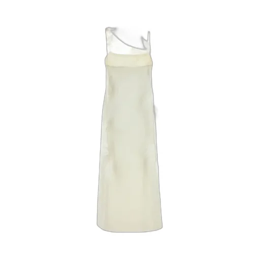 Feather-Trim Square Neck Slip Dress