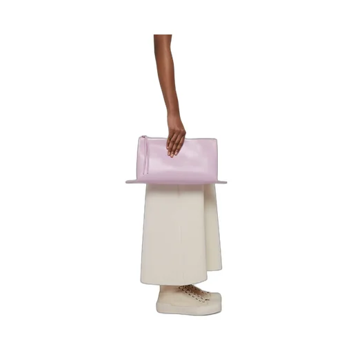 Logo Embossed Zipped Clutch Bag