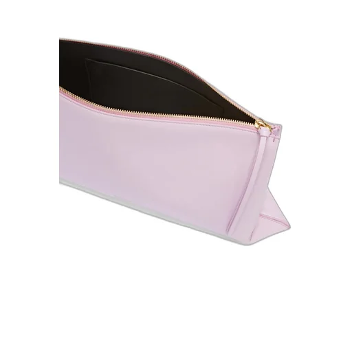 Logo Embossed Zipped Clutch Bag