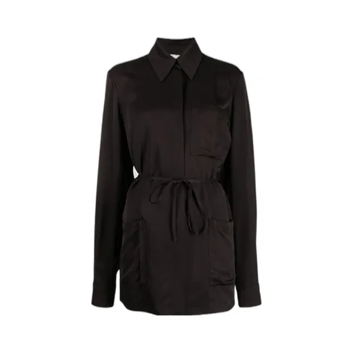 Belted Buttoned Shirt Jacket