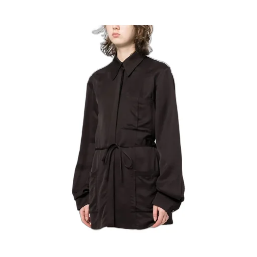 Belted Buttoned Shirt Jacket
