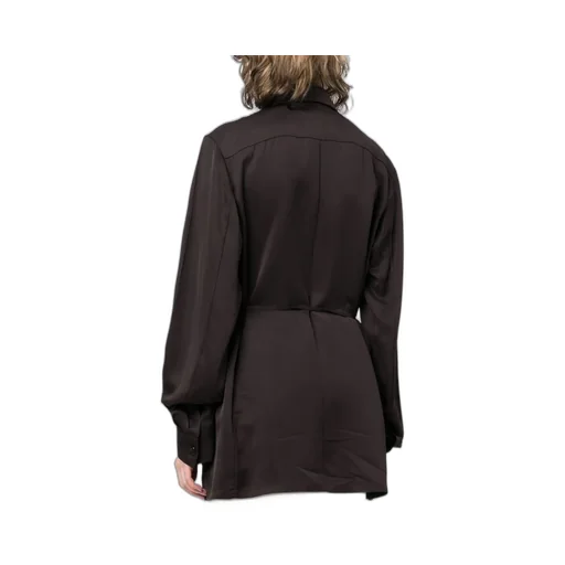 Belted Buttoned Shirt Jacket