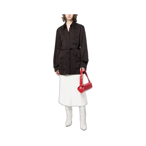 Belted Buttoned Shirt Jacket