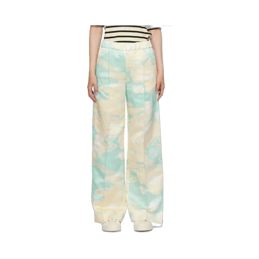 Abstract-Print Straight Leg Trousers
