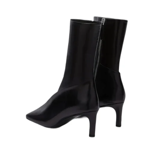 Square Toe Panelled Ankle Boots