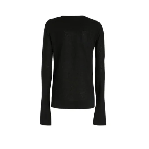 Slit-Cuff Detailed Crewneck Knitted Jumper