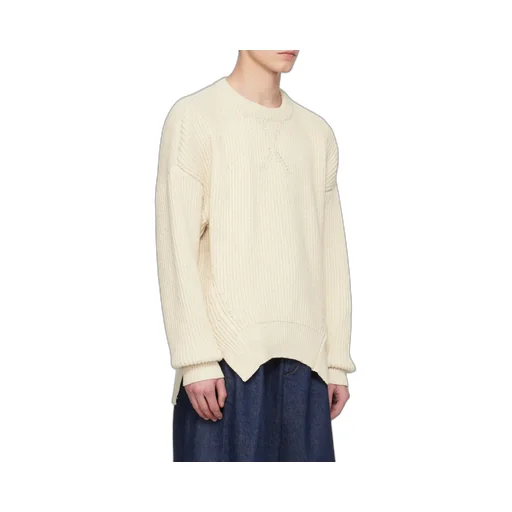 Ribbed Knitted Asymmetric Jumper