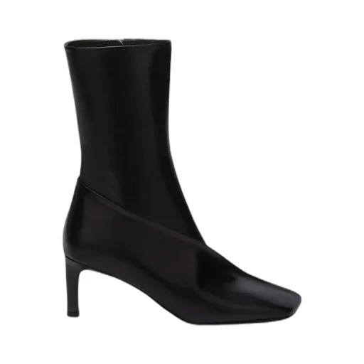 Square Toe Panelled Ankle Boots