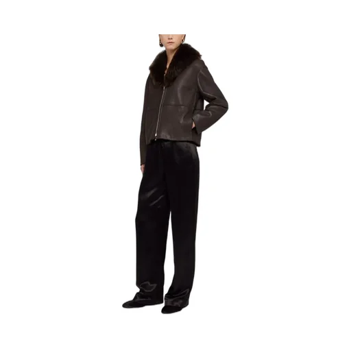 High-Waist Satin Trousers