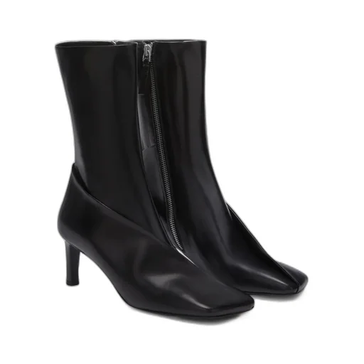 Square Toe Panelled Ankle Boots