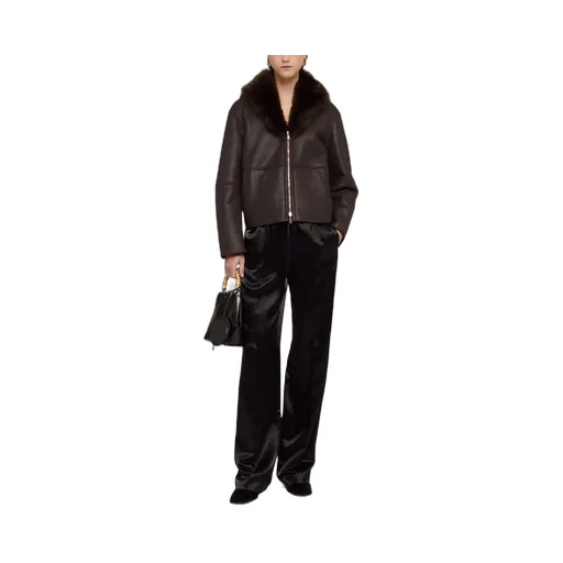 High-Waist Satin Trousers