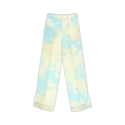 Abstract-Print Straight Leg Trousers