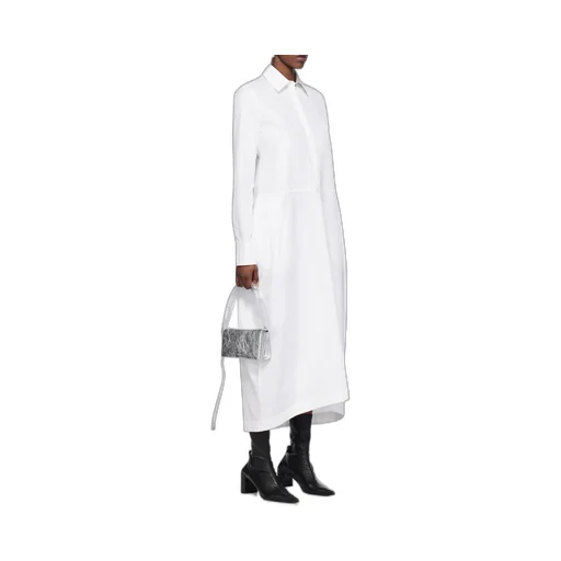 Long-Sleeved Buttoned Mini Shirt Dress