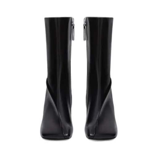 Square Toe Panelled Ankle Boots