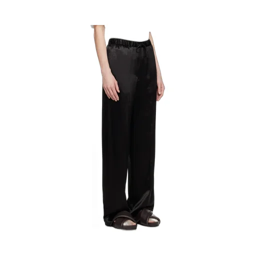 High-Waist Satin Trousers