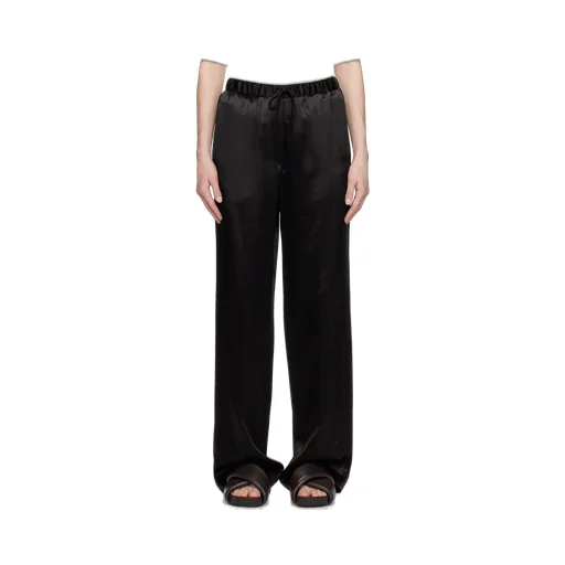 High-Waist Satin Trousers