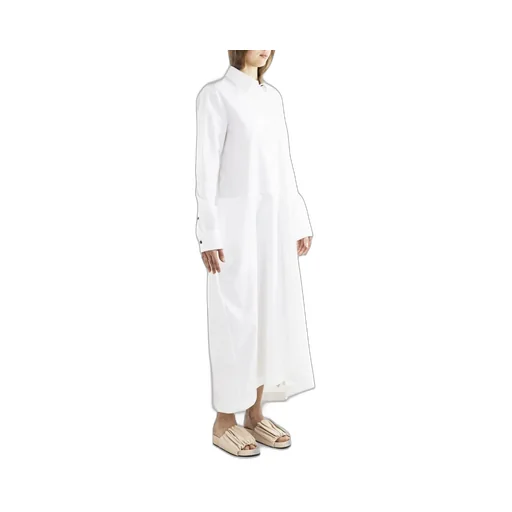 Long-Sleeved Buttoned Mini Shirt Dress