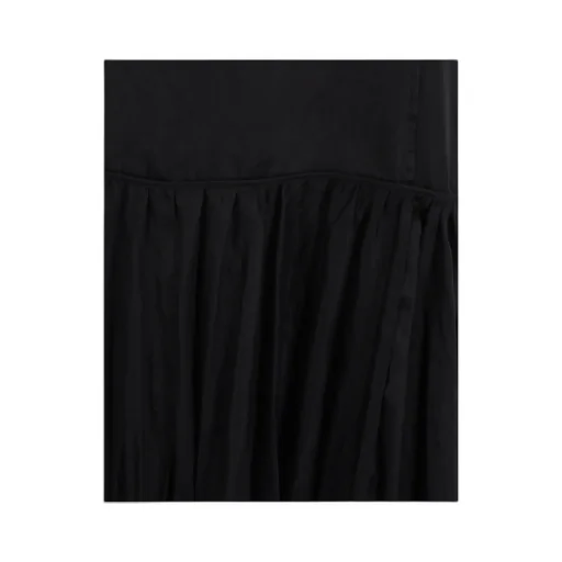 Pleat-Detailed Crewneck Midi Dress