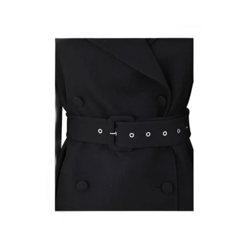 Single-Breasted Belted Long Coat