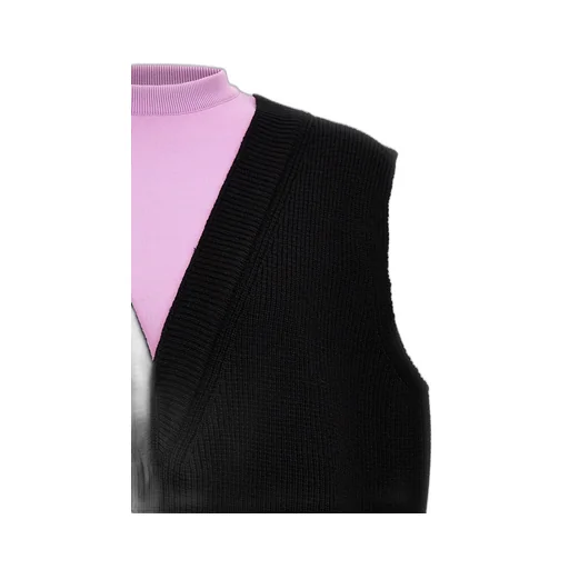 Two-Toned Sleeveless Knit Vest