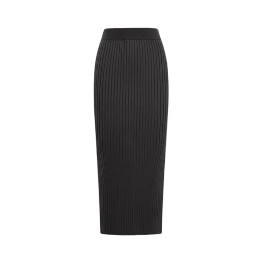 Ribbed-Knit Midi Skirt