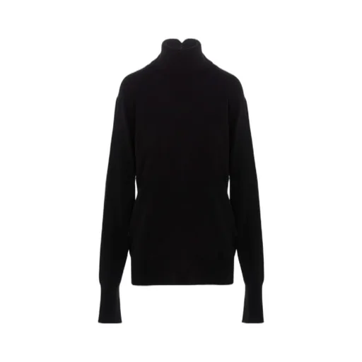 High-Neck Plain Knit Sweater