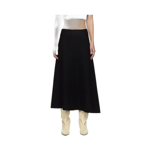 High-Waist A-Line Midi Skirt