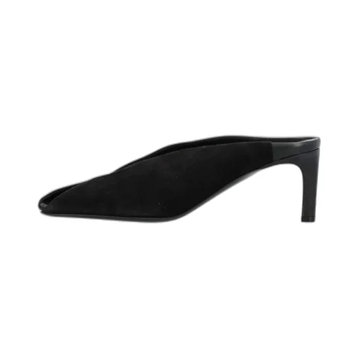 Square-Toe High-Heel Mules