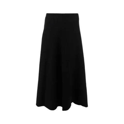 High-Waist A-Line Midi Skirt