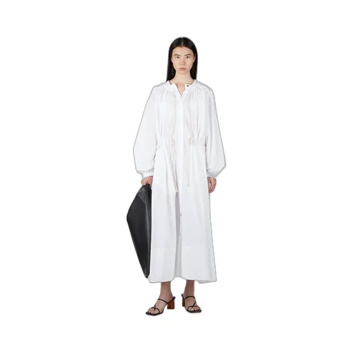 Gathered-Detailed Drawstring Fastened Dress