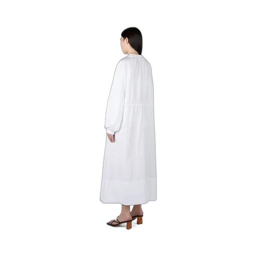 Gathered-Detailed Drawstring Fastened Dress