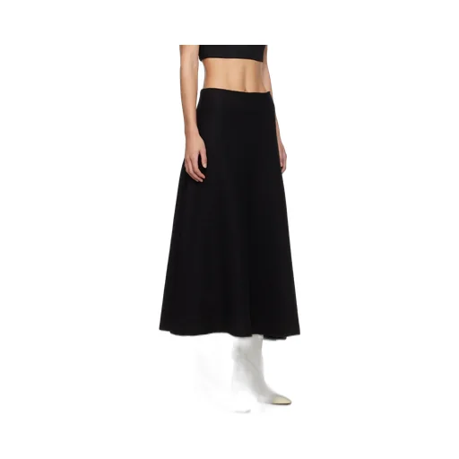 High-Waist A-Line Midi Skirt