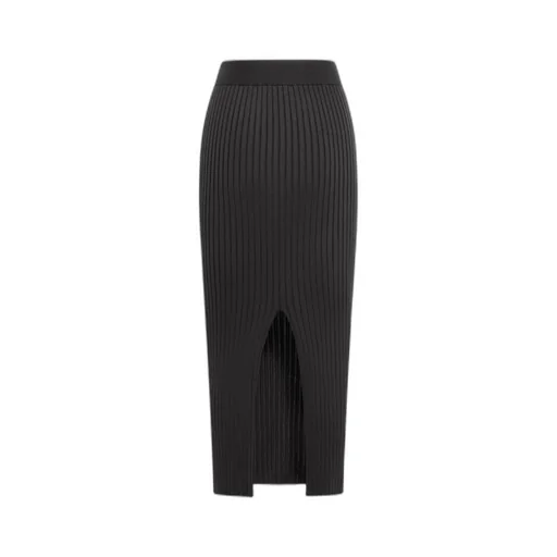 Ribbed-Knit Midi Skirt