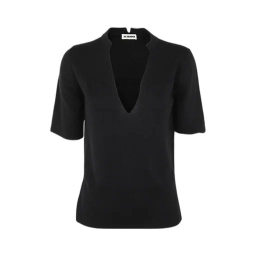 V-Neck Short-Sleeved Knitted Top