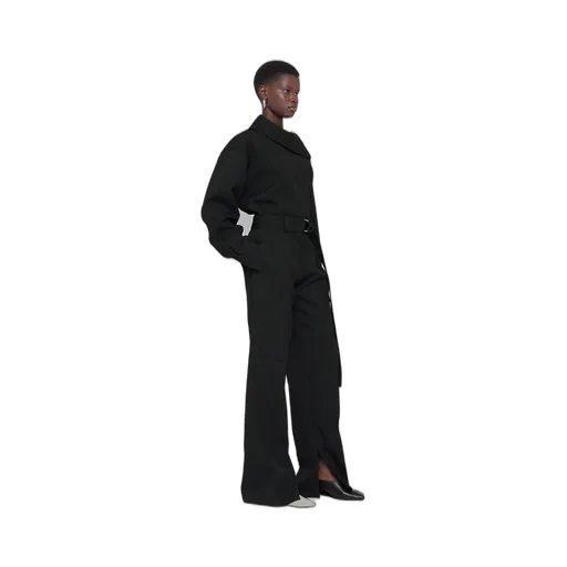 Belted High-Waist Wide-Leg Trousers