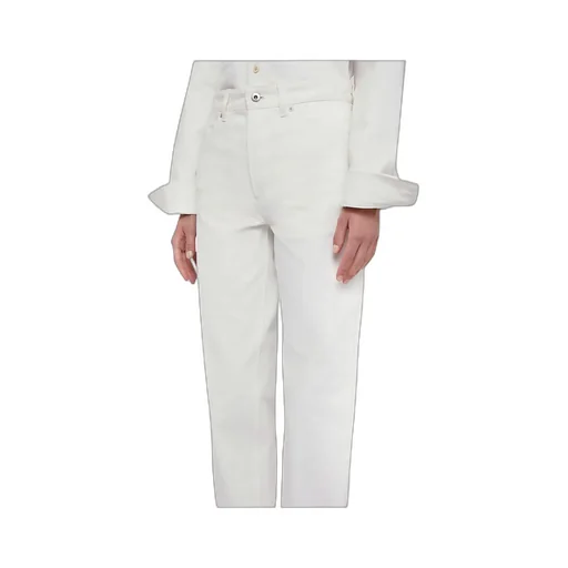 Button Detailed Straight Leg Jeans